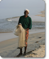 Fisherman near Marari Beach in Kerala